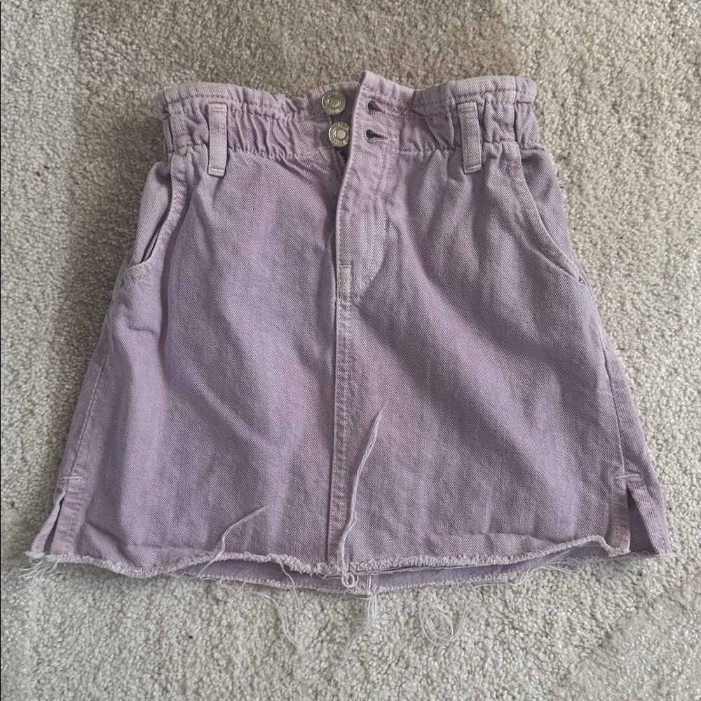 Zara Girls Lilac Denim Mini Skirt
